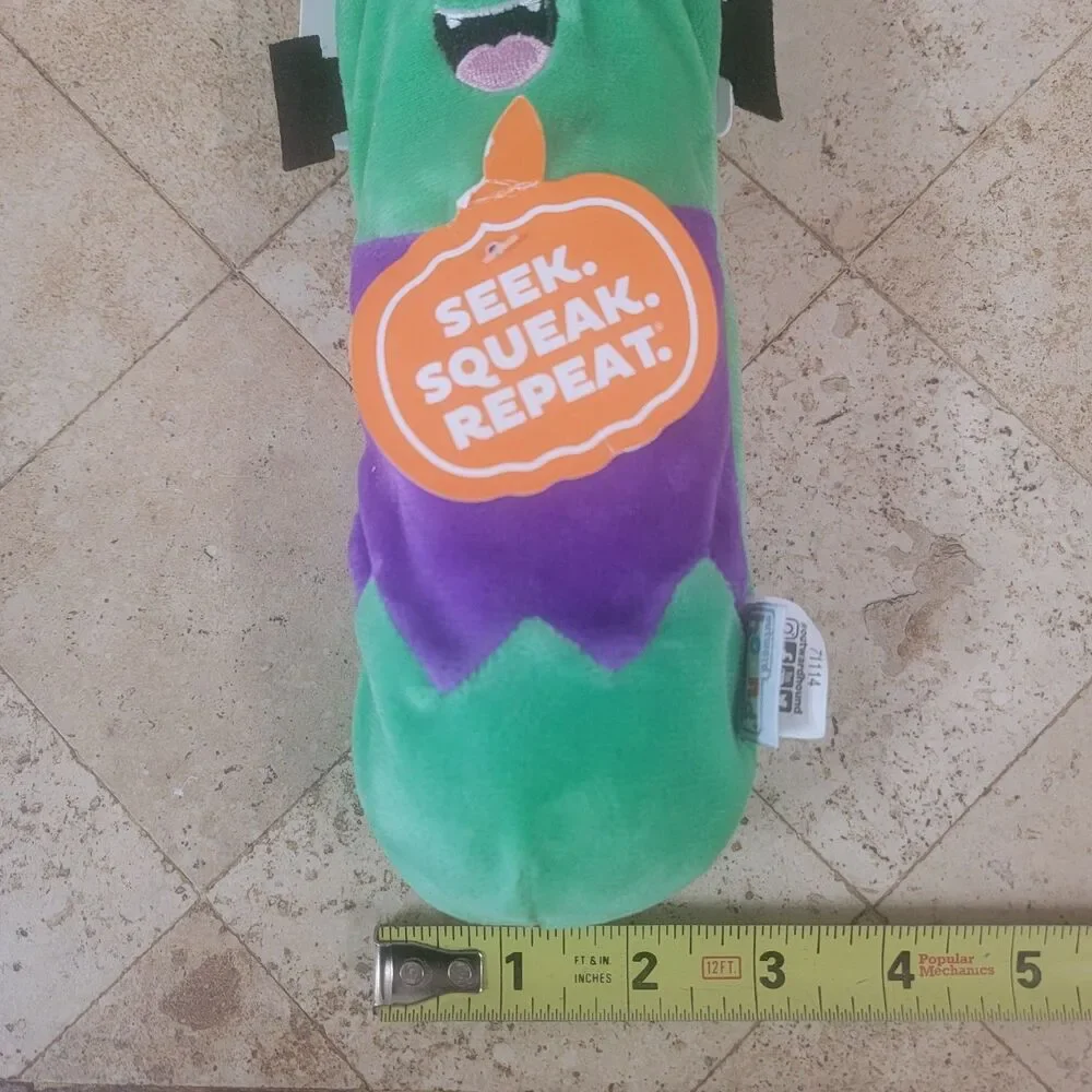 Frankenstein Dog Toy Plush Squeaky Halloween Green Monster NWT Pet Toy Cute Fun